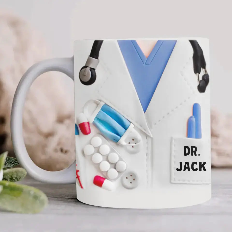 Personalized Doctor 3D Effect Coffee Mug - Gift Idea for Pediatrician/Doctor/Dentis