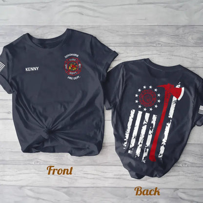 Personalized Firefighter AOP T-shirt - Father's Day Gift Idea For Firefighter