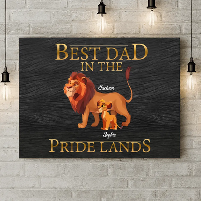 Personalized Lion Canvas - Up to 7 Children - Father's Day Gift Idea for Dad - Best Dad In The Pride Lands