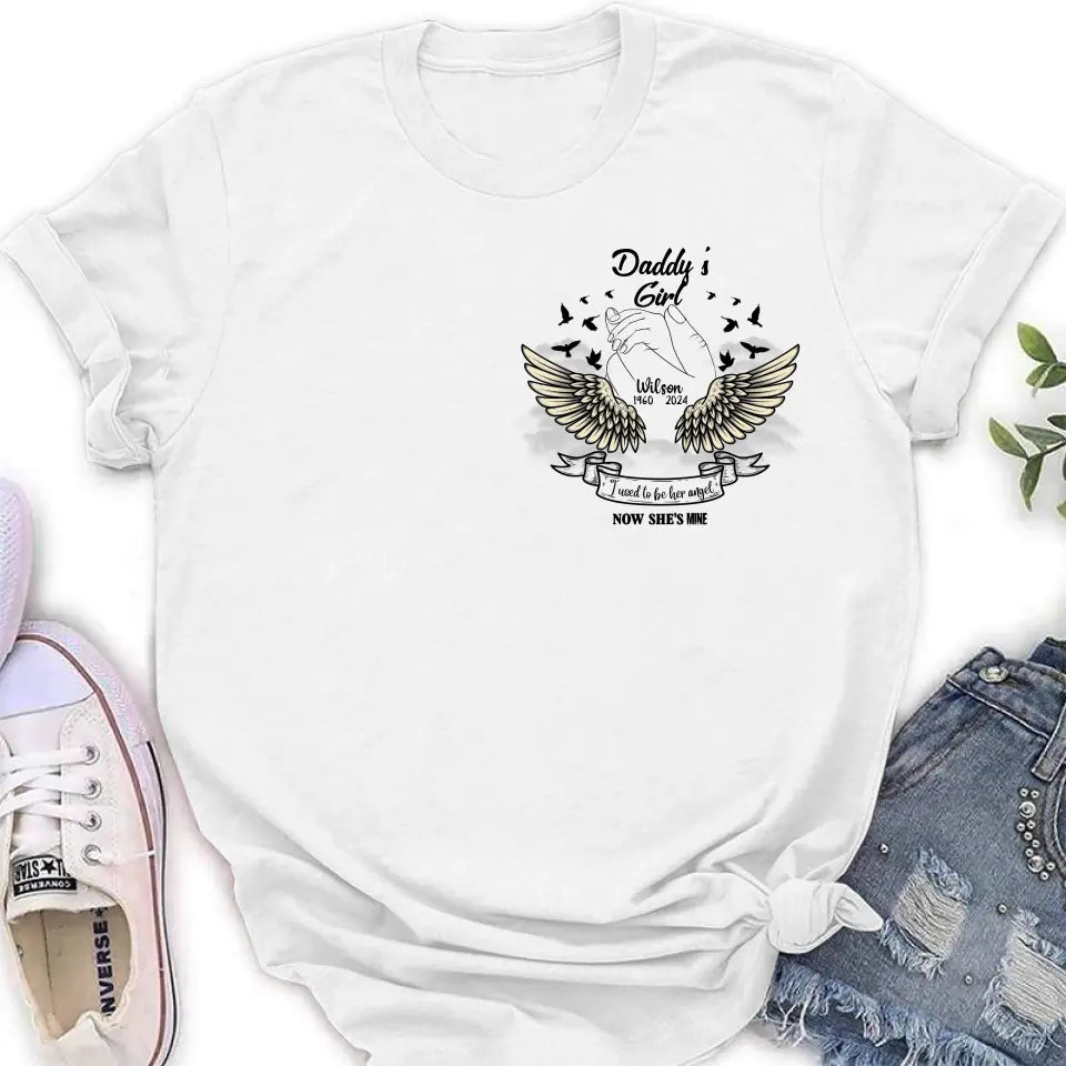 Personalized Memorial Angel Shirt/Hoodie - Memorial Gift Idea for Mother's Day/Father's Day - Grandma's Girl I Used To Be Her Angel Now She's Mine