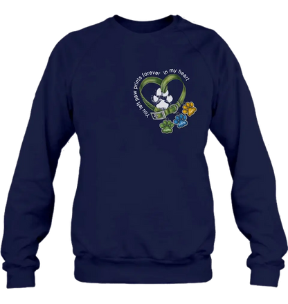 Personalized Memorial Dog Collar T-shirt/Hoodie - Up to 3 Dogs - Memorial Gift Idea For Dog Owner - You Left Paw Prints Forever In My Heart
