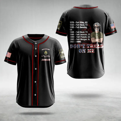 Personalized Veteran AOP Baseball Jersey - Gift Idea For Veteran/Father's Day - Don't Tread On Me