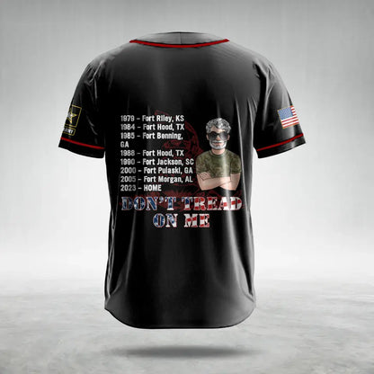 Personalized Veteran AOP Baseball Jersey - Gift Idea For Veteran/Father's Day - Don't Tread On Me