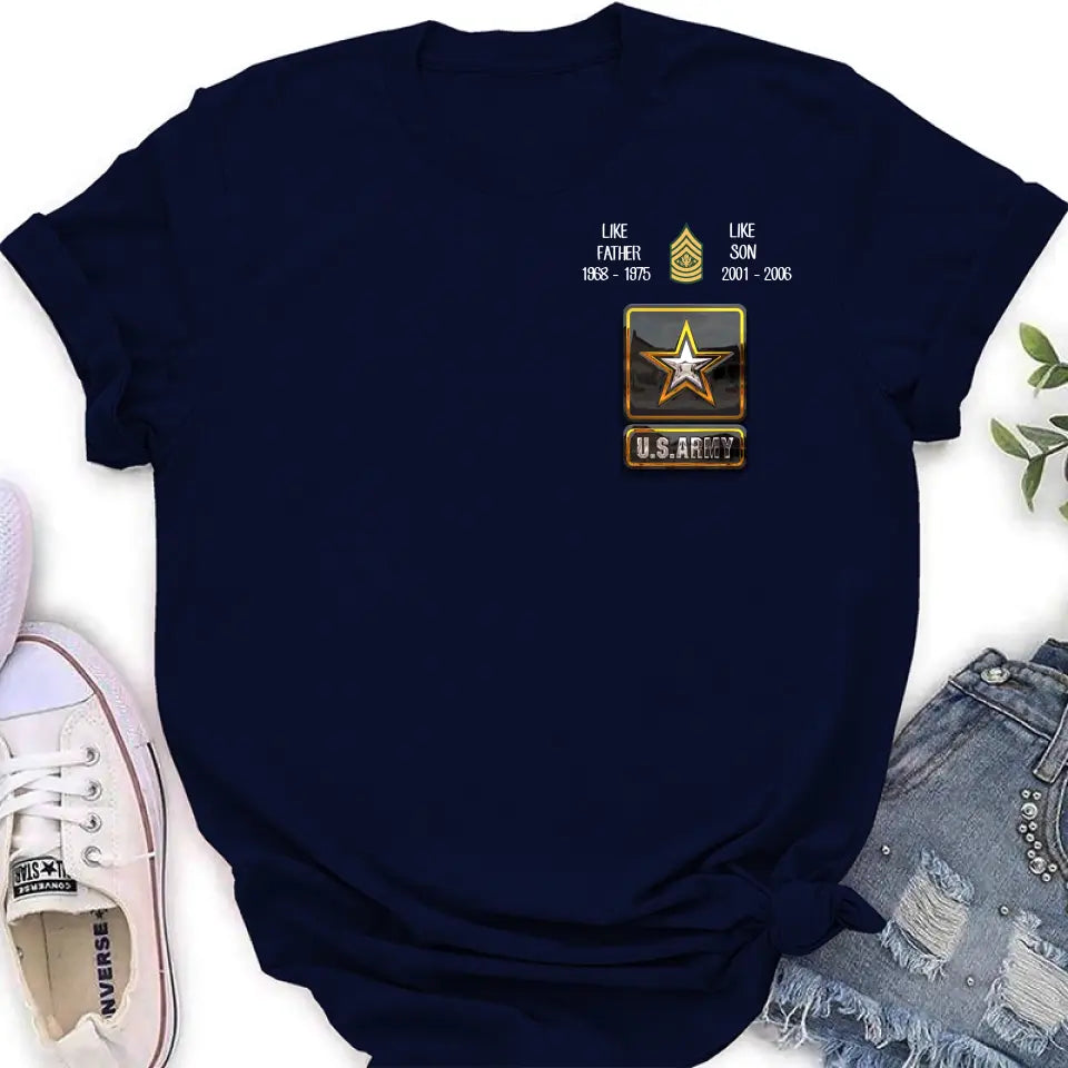 Personalized Veteran Shirt/Hoodie - Father's Day Gift Idea For Dad - Like Father Like Son