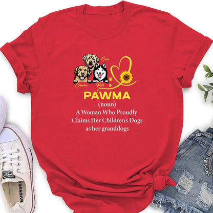 Personalized Pawma Shirt/Hoodie - Gift For Dog Mom/Mother's Day - Pawma A Woman Who Proudly Claims Her Children's Dogs As Her Granddogs