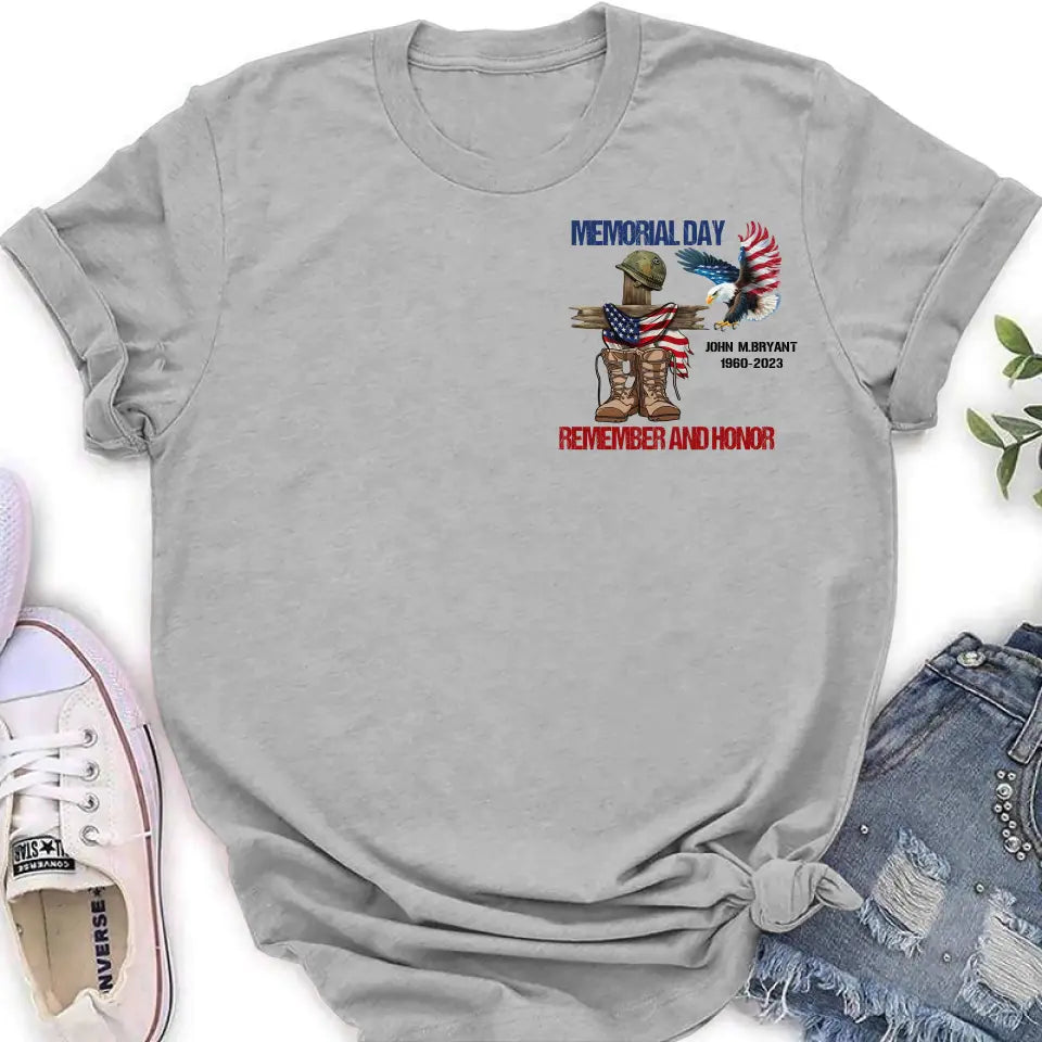 Personalized Memorial Day Shirt/Hoodie - Gift Idea for Memorial Day - Memorial Day Remember And Honor