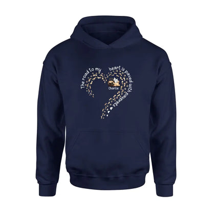 Personalized Memorial Dog Shirt/Hoodie/Long sleeve/Sweatshirt - Mother's Day Gift Idea For Dog Lovers/Dog Owners - The Road To My Heart Is Paved With Pawprints