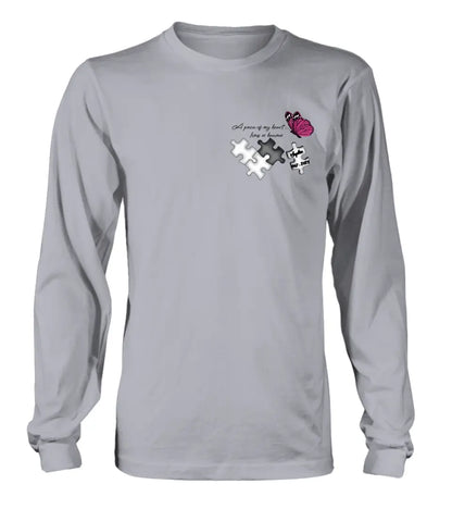Personalized Memorial Shirt/Hoodie - Memorial Gift Idea for Mother's Day/Father's Day - A Piece Of My Heart Lives In Heaven