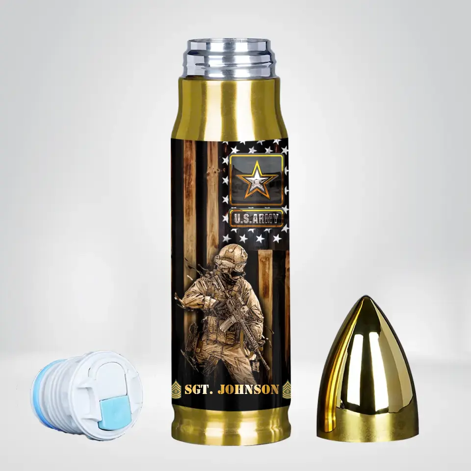 Personalized Veteran Bullet Tumbler - Gift Idea For Veteran/Father's Day