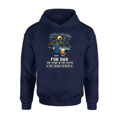 Personalized Cat Dad Shirt/Hoodie - Up to 4 Cats - Gift Idea For Father's Day/Cat Lover - Fur Dad The Man The Myth The Snack Dealer