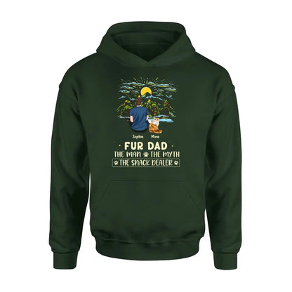 Personalized Cat Dad Shirt/Hoodie - Up to 4 Cats - Gift Idea For Father's Day/Cat Lover - Fur Dad The Man The Myth The Snack Dealer