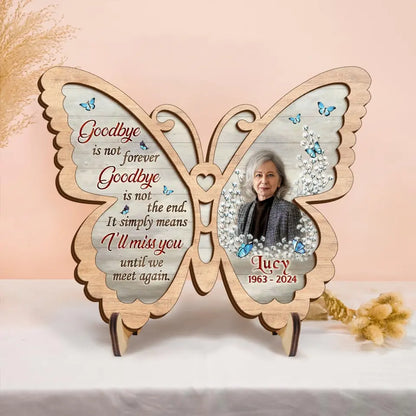 Personalized Memorial Butterfly 2 Layered Wooden Art - Upload Photo - Sympathy Gift For Loss Of Family Member - You Are Loved Beyond Words And Missed Beyond Measure
