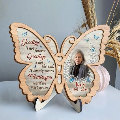 Personalized Memorial Butterfly 2 Layered Wooden Art - Upload Photo - Sympathy Gift For Loss Of Family Member - You Are Loved Beyond Words And Missed Beyond Measure