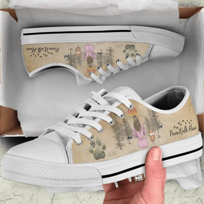 Personalized Dog Mom Canvas Sneakers - Up to 4 Dogs - Mother's Day Gift Idea For Dog Lovers - Never Walk Alone