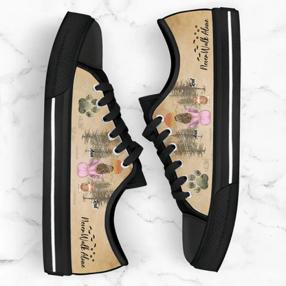 Personalized Dog Mom Canvas Sneakers - Up to 4 Dogs - Mother's Day Gift Idea For Dog Lovers - Never Walk Alone