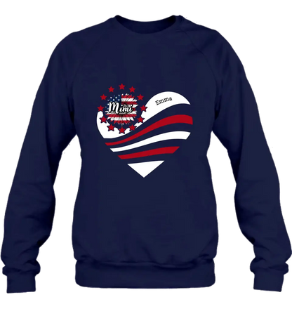 Personalized Grandma With Grandkids Sunflower American Flag T-Shirt/Hoodie - Up to 10 Kids - Gift Idea For Grandma/Mom/Independence Day/4th Of July