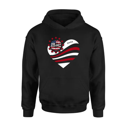 Personalized Grandma With Grandkids Sunflower American Flag T-Shirt/Hoodie - Up to 10 Kids - Gift Idea For Grandma/Mom/Independence Day/4th Of July