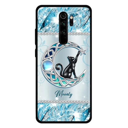 Custom Personalized Black Cat Moonstone Phone Case - Gift Idea For Cat Lover - Case For Oppo/ Huawei/ Xiaomi