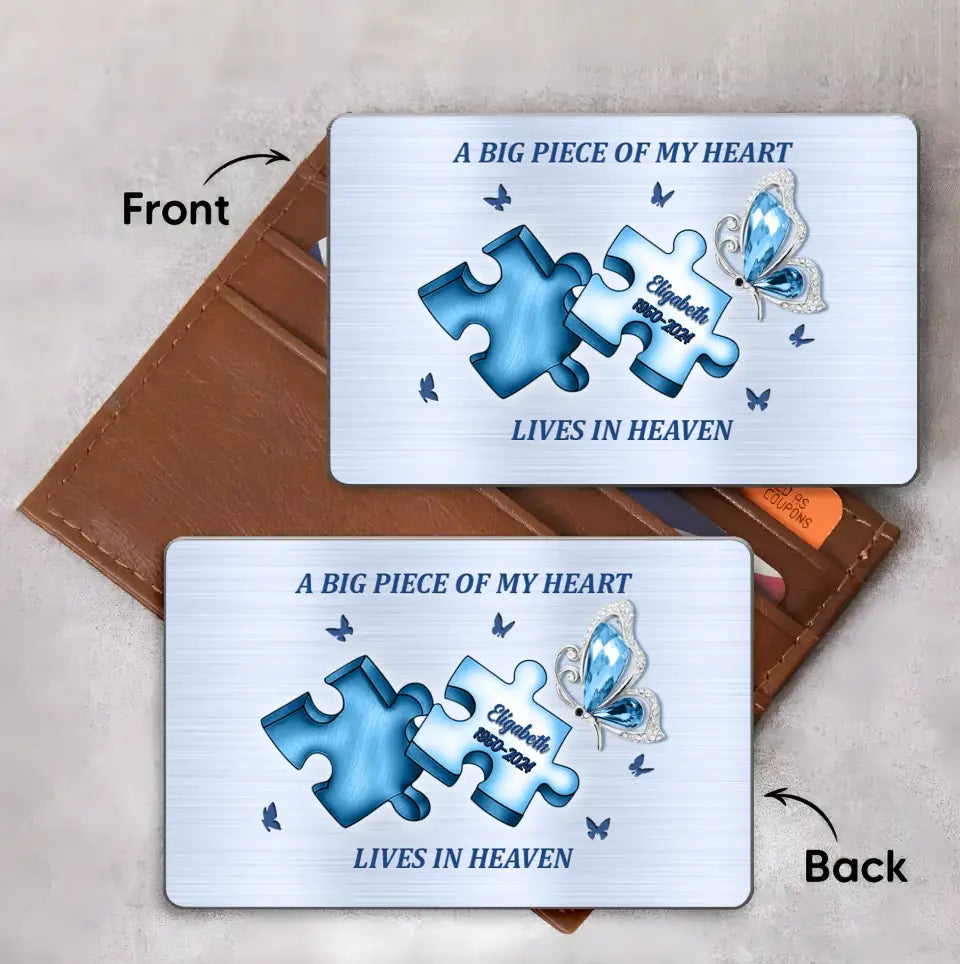 Personalized Memorial Wallet Card - Gift For Family Members - I Will Carry You With Me Until I See You Again