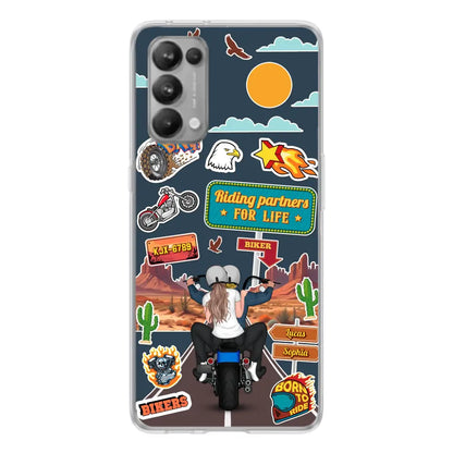 Custom Personalized Motorcycle Couple Phone Case - Gift Idea For Couple/ Husband & Wife/ Bikers - Case Xiaomi/ Oppo/ Huawei