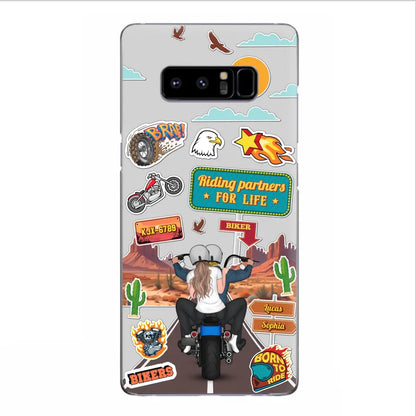 Custom Personalized Motorcycle Couple Phone Case - Gift Idea For Couple/ Husband & Wife/ Bikers - Transparent Phone Case For iPhone/Samsung