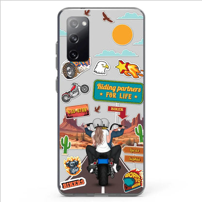 Custom Personalized Motorcycle Couple Phone Case - Gift Idea For Couple/ Husband & Wife/ Bikers - Transparent Phone Case For iPhone/Samsung