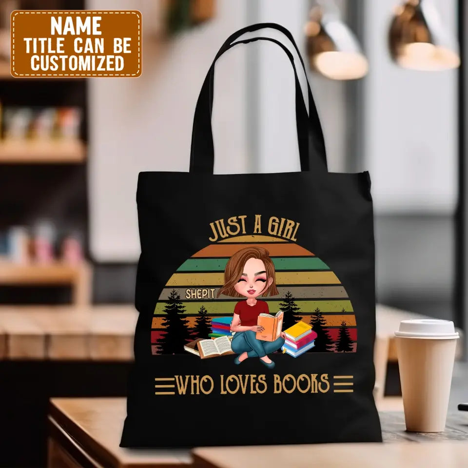 Personalized Retro Sun Reading Canvas Bag - Gift Idea For Book Lover - Life Is Better With Books