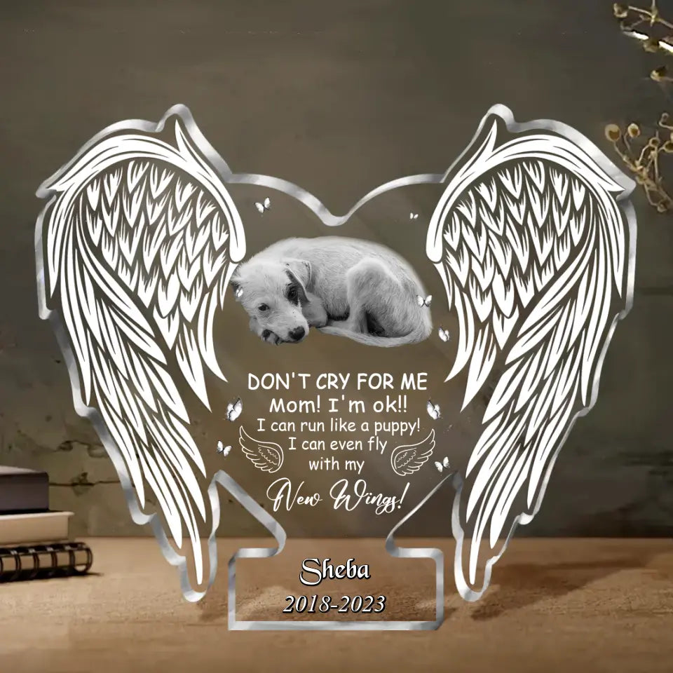 Personalized Pet Memorial Acrylic Plaque - Upload Photo - Gift for Loss Of Pet