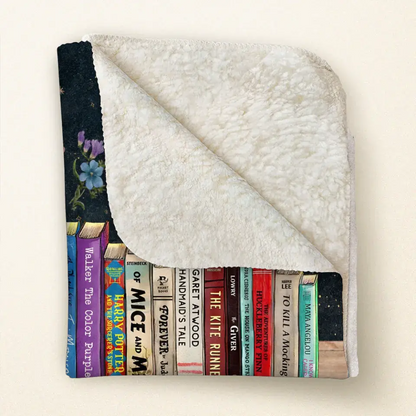 Personalized Reading Girl Quilt/Fleece Throw Blanket - Gift Idea For Book Lover