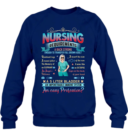 Personalized Nurse T-shirt/Long Sleeve/Sweatshirt/Hoodie - Nurse/Birthday Gift Idea - Nursing Requirements