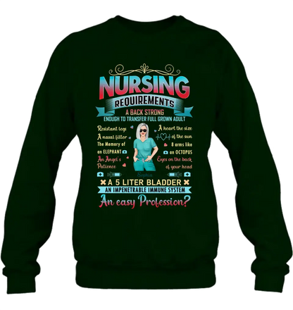Personalized Nurse T-shirt/Long Sleeve/Sweatshirt/Hoodie - Nurse/Birthday Gift Idea - Nursing Requirements