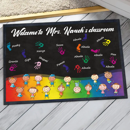 Custom Personalized Welcome To Classroom Doormat - Gift Idea For Teacher/ Classroom Decoration