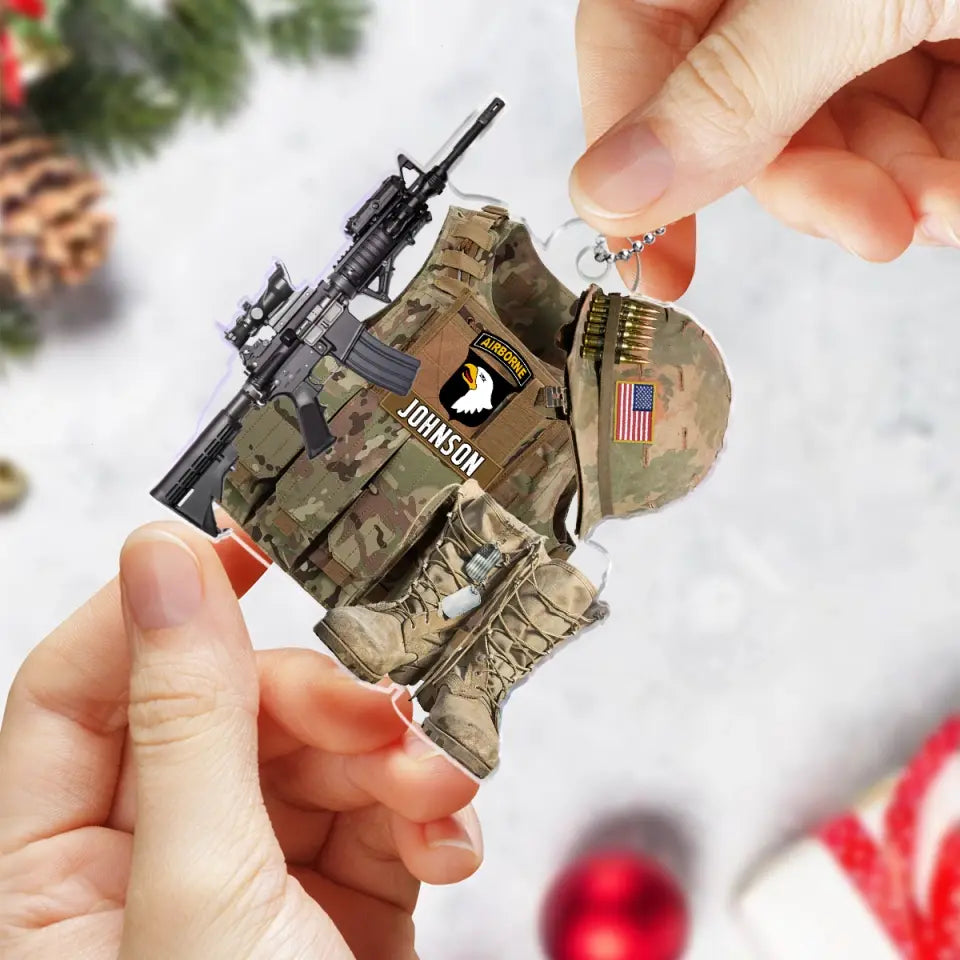 Personalized Military Uniform Acrylic Ornament - Gift Idea For Veterans/Military Gift