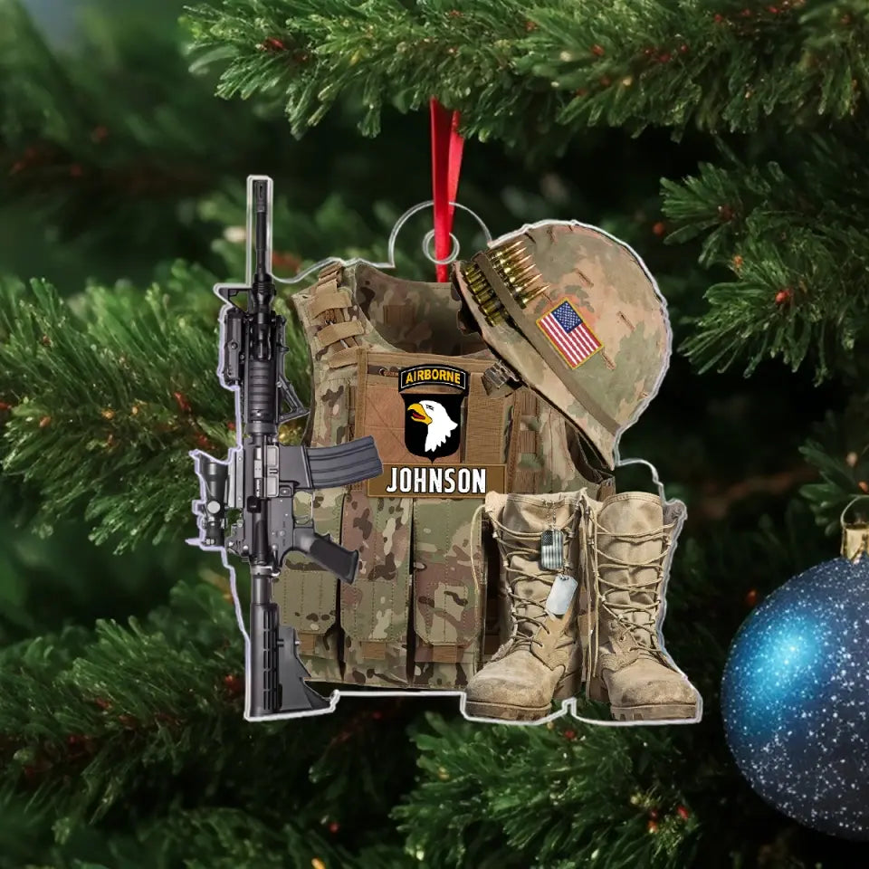 Personalized Military Uniform Acrylic Ornament - Gift Idea For Veterans/Military Gift