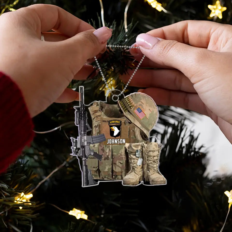 Personalized Military Uniform Acrylic Ornament - Gift Idea For Veterans/Military Gift