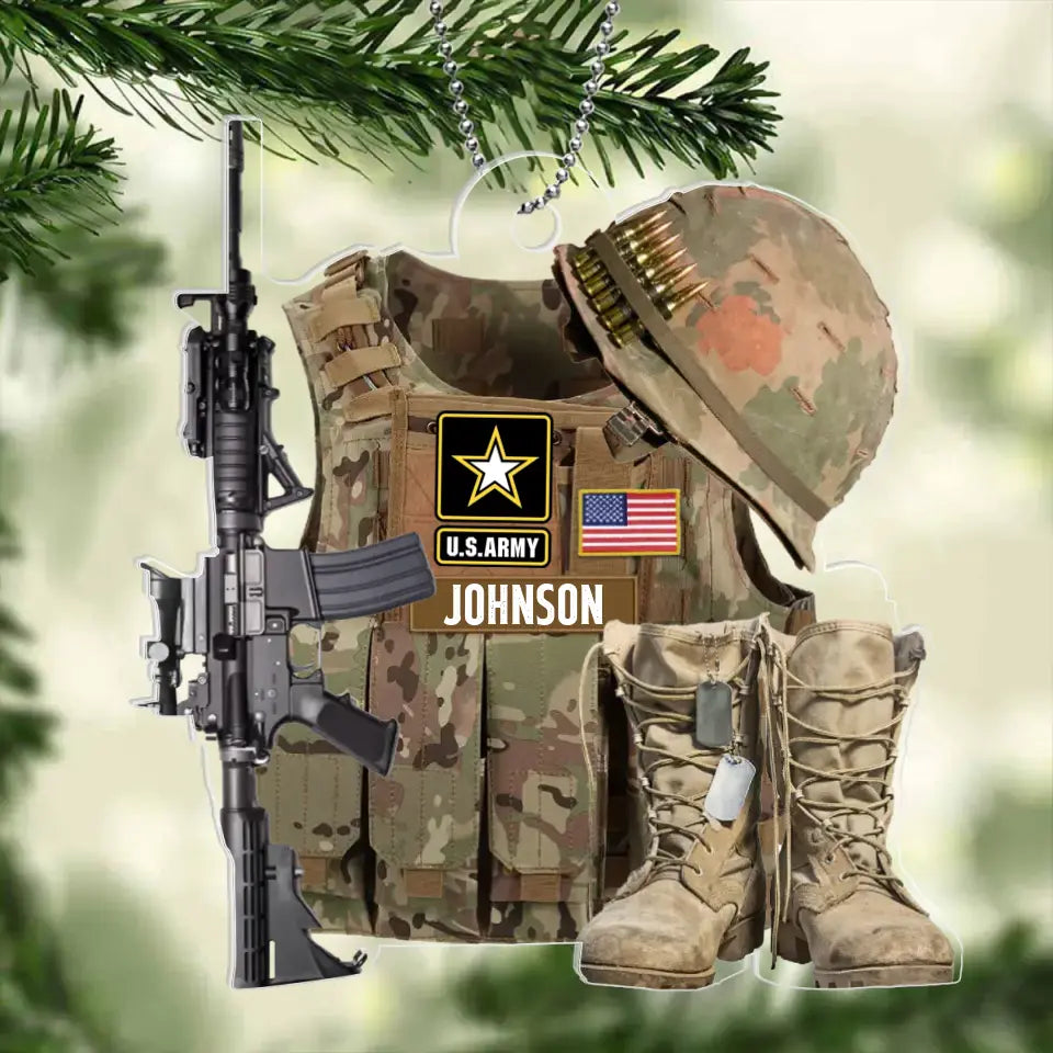 Personalized Military Uniform Acrylic Ornament - Gift Idea For Veterans/Military Gift