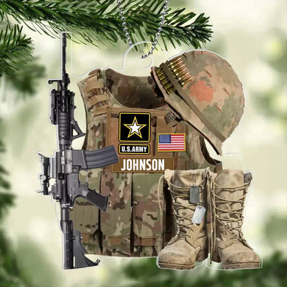 Personalized Military Uniform Acrylic Ornament - Gift Idea For Veterans/Military Gift