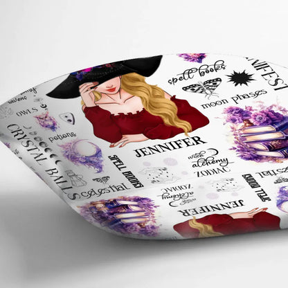 Personalized Witch Pillow Cover - Gift Idea For Halloween/Witch - Crystal Balls