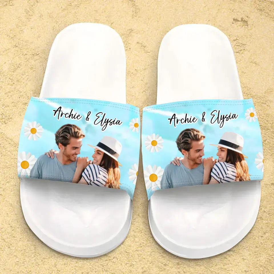 Personalized Couple Sandals - Upload Photo - Gift Idea For Couple