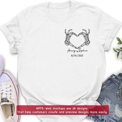 Personalized Skeleton Embroidered T-shirt/Sweater/Hoodie - Gift Idea For Couple