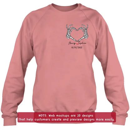 Personalized Skeleton Embroidered T-shirt/Sweater/Hoodie - Gift Idea For Couple