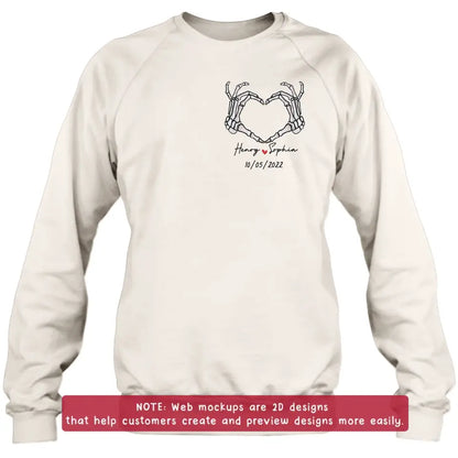 Personalized Skeleton Embroidered T-shirt/Sweater/Hoodie - Gift Idea For Couple