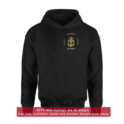 Personalized Veteran Retired Embroidered T-Shirt/Sweater/Hoodie - Father's Day Gift Idea for Veteran