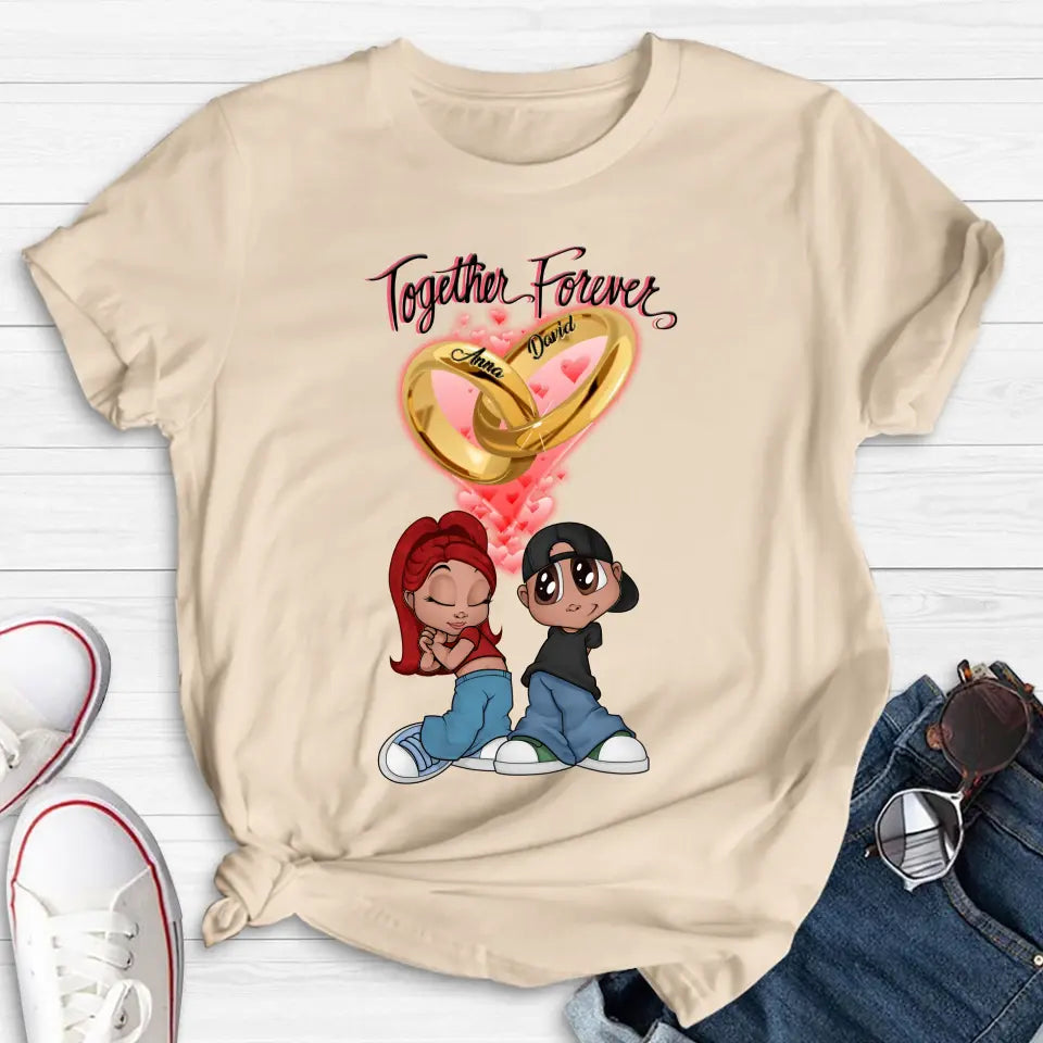 Personalized Couple T-shirt/Long Sleeve/Sweatshirt/Hoodie - Gift Idea For Couple - Together Forever