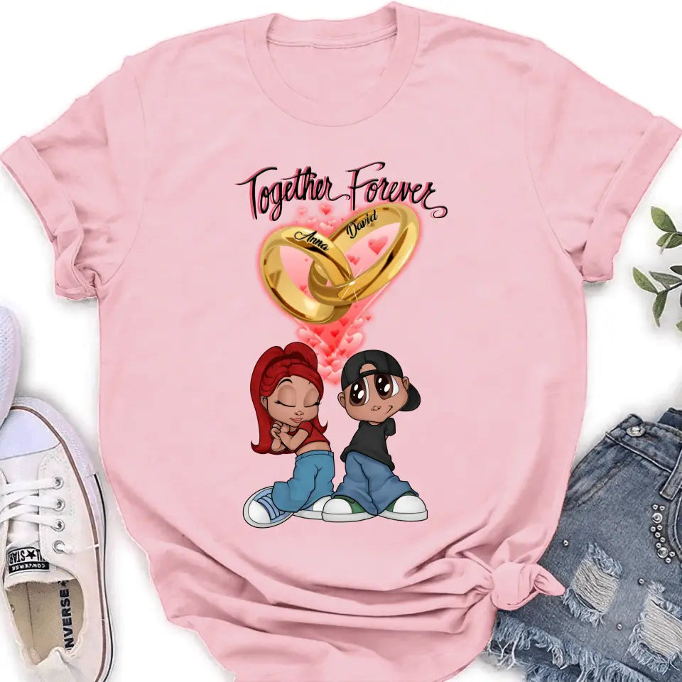 Personalized Couple T-shirt/Long Sleeve/Sweatshirt/Hoodie - Gift Idea For Couple - Together Forever