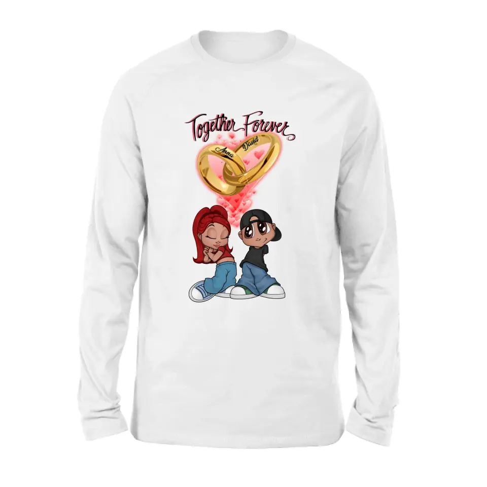 Personalized Couple T-shirt/Long Sleeve/Sweatshirt/Hoodie - Gift Idea For Couple - Together Forever