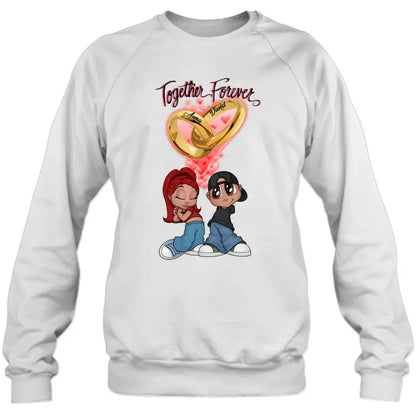 Personalized Couple T-shirt/Long Sleeve/Sweatshirt/Hoodie - Gift Idea For Couple - Together Forever