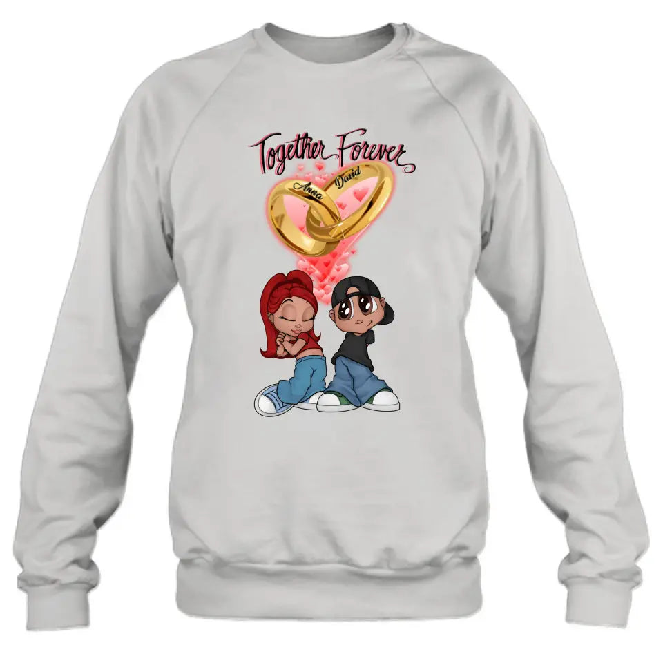 Personalized Couple T-shirt/Long Sleeve/Sweatshirt/Hoodie - Gift Idea For Couple - Together Forever