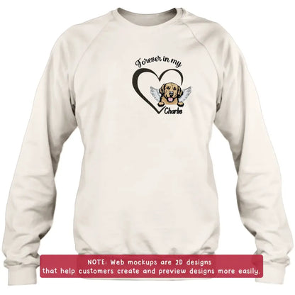 Personalized Dog Embroidered T-shirt/Sweater/Hoodie - Memorial Gift Idea For Dog Mom/Dog Dad - Forever In My