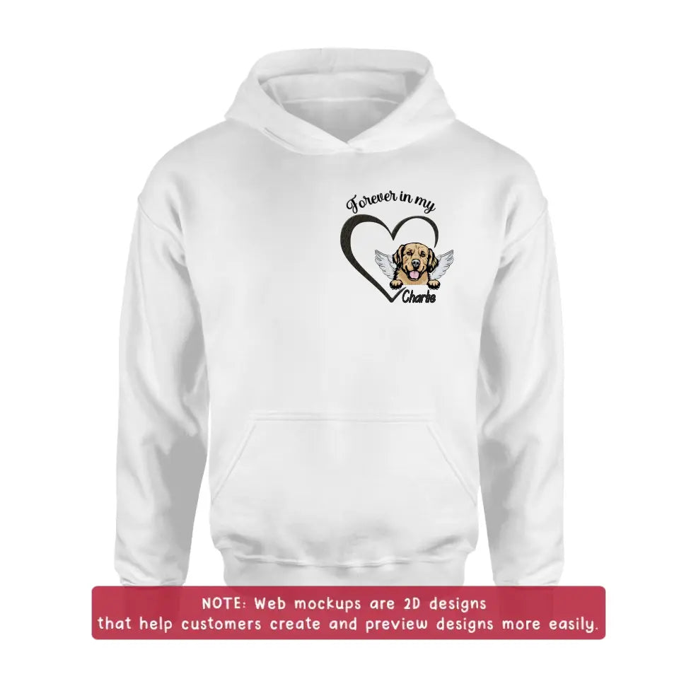 Personalized Dog Embroidered T-shirt/Sweater/Hoodie - Memorial Gift Idea For Dog Mom/Dog Dad - Forever In My